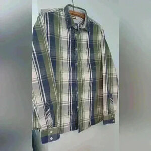 Vintage Levis Mens XL Plaid Button Down Shirt  100% Cotton